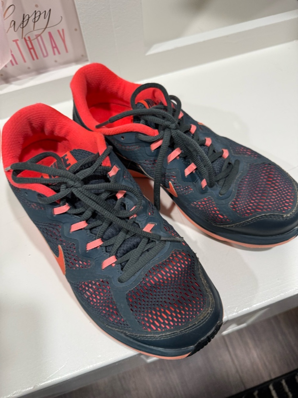 Nike Women's Navy and Coral Running Shoes